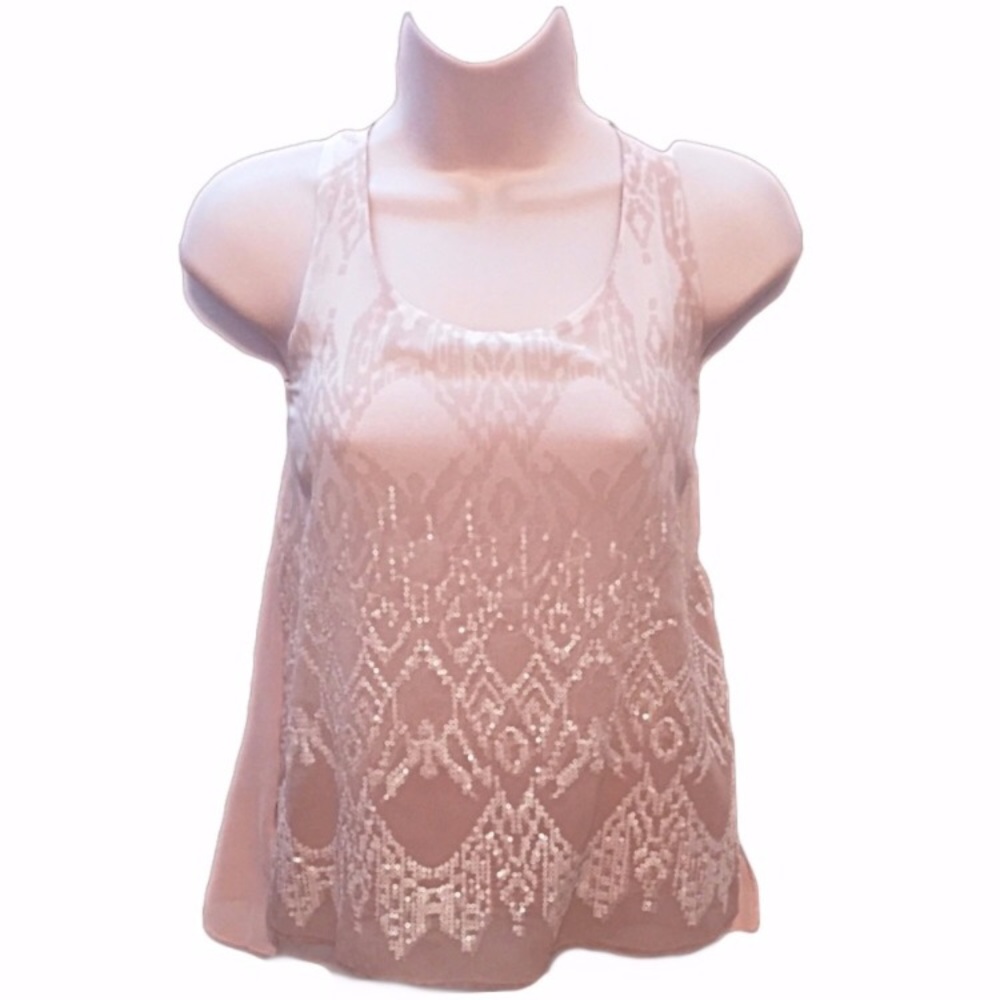 Express Blush Sequin Tribal Tank Top